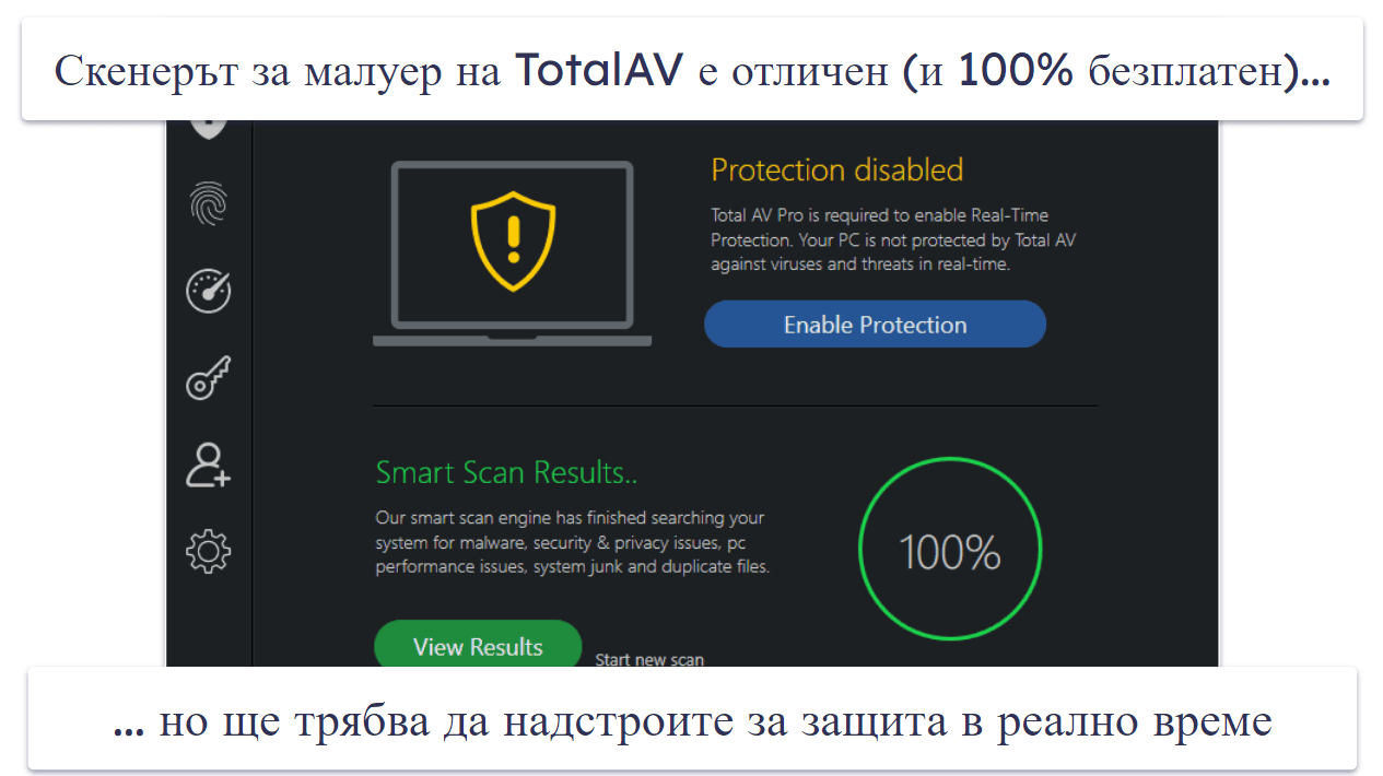 4. TotalAV Free Antivirus — Най-интуитивната безплатна антивирусна програма