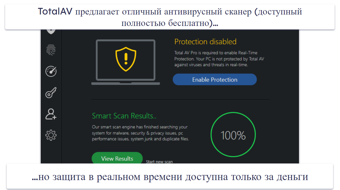 4. TotalAV Free Antivirus — самый интуитивный бесплатный антивирус