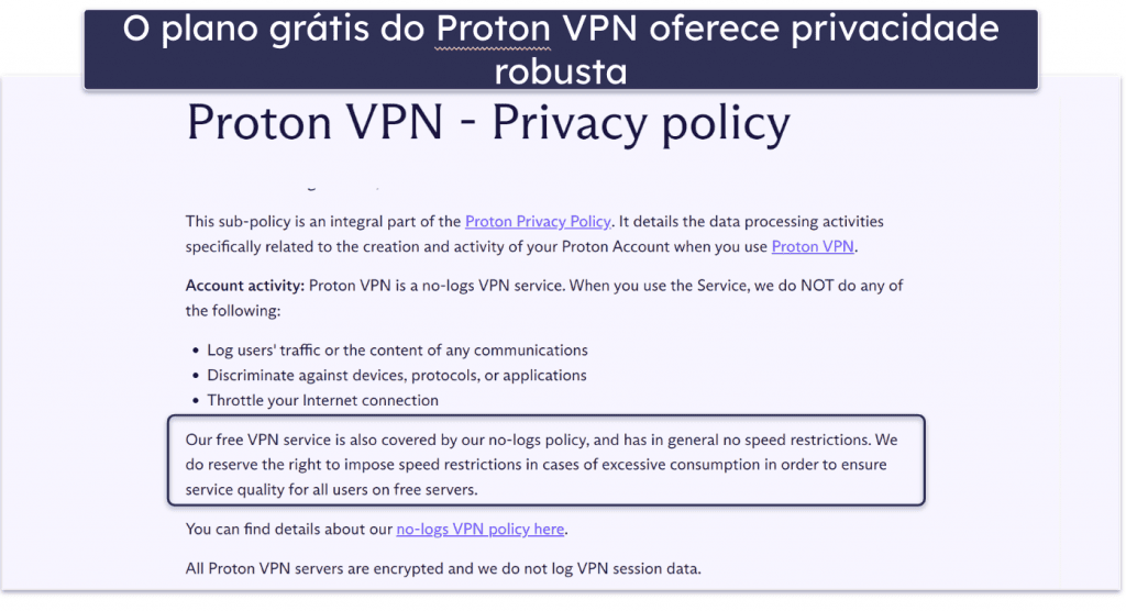 🥈2. Proton VPN — ótimo plano gratuito com dados ilimitados + altas velocidades