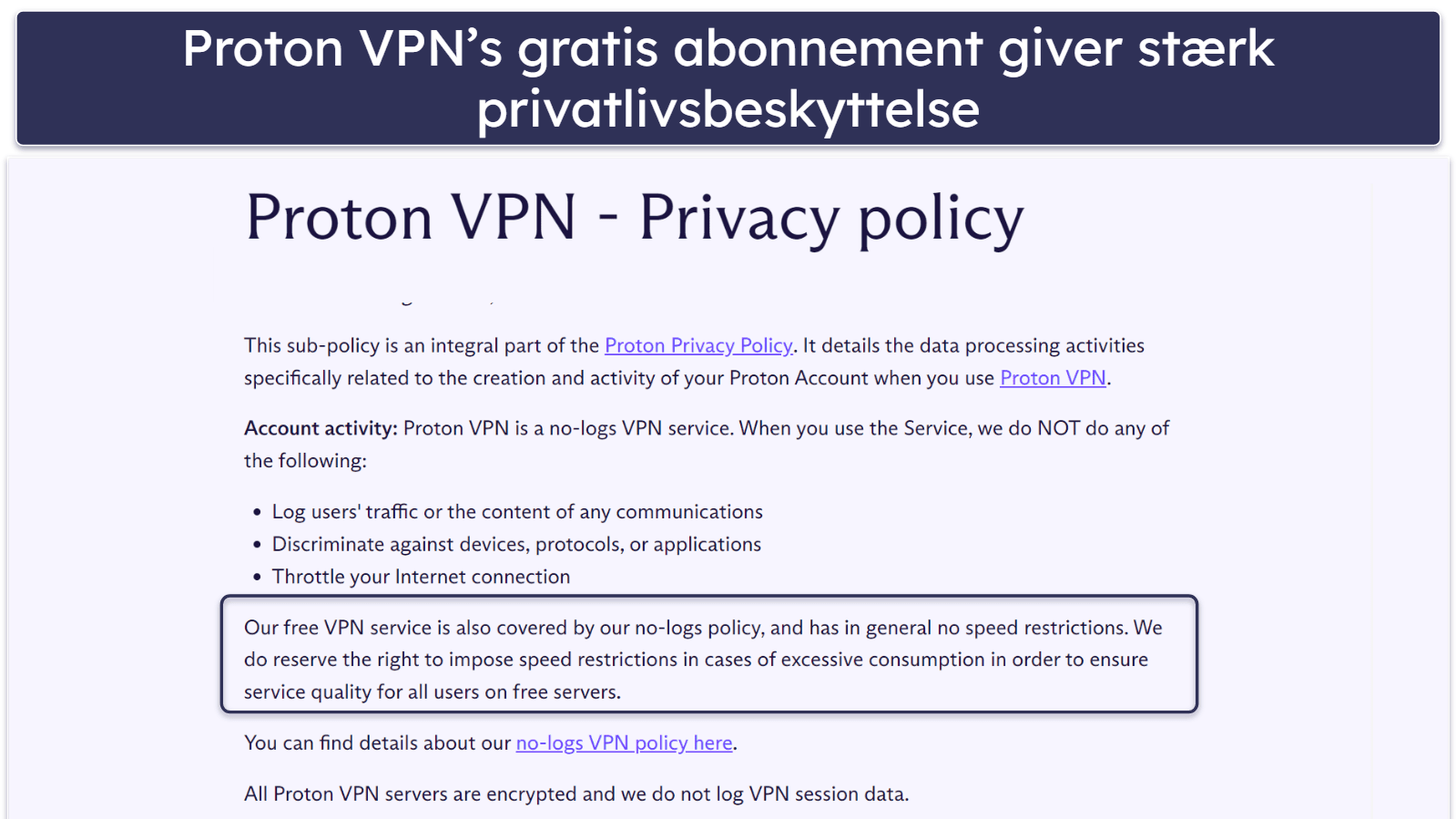 🥈2. Proton VPN — Glimrende Gratis Abonnement Med Ubegrænset Data + Meget Hurtig