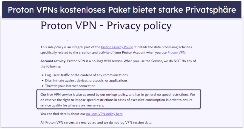 🥈2. Proton VPN — Großartige kostenlose Version mit unbegrenztem datenvolumen + hohen Geschwindigkeiten