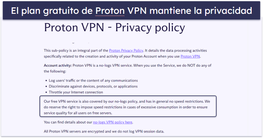 🥈2. Proton VPN: Ofrece un gran plan gratuito con datos ilimitados y una velocidad alta