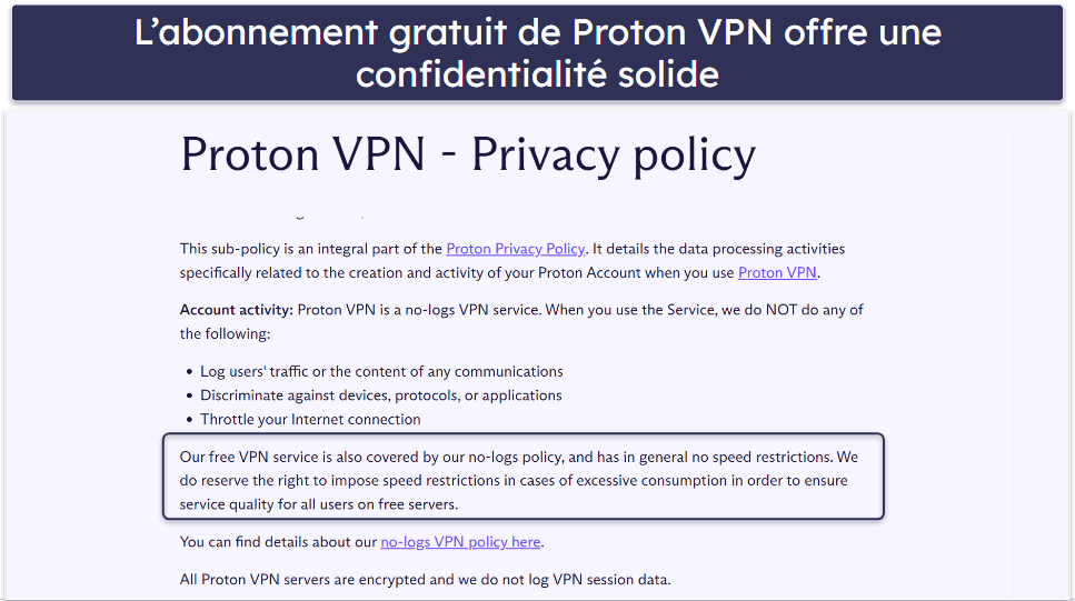 🥈2. Proton VPN — une excellente version gratuite, débits très élevés et données illimitées