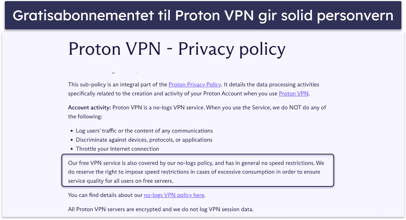 🥈2. Proton VPN — bra gratisabonnement med ubegrenset data + svært raskt