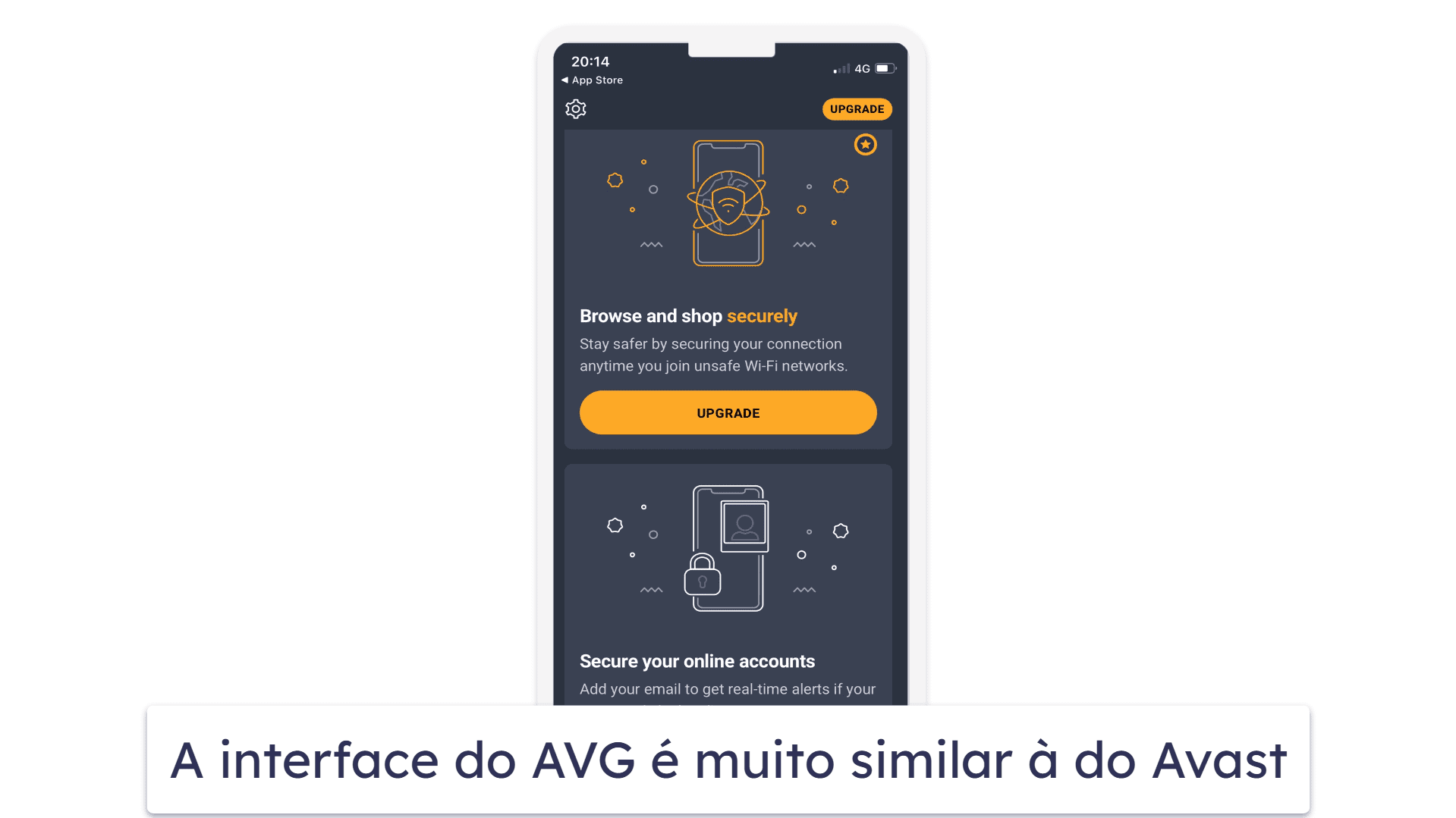 7. AVG Mobile Security — App simples com alertas de violação de dados e proteção Wi-Fi