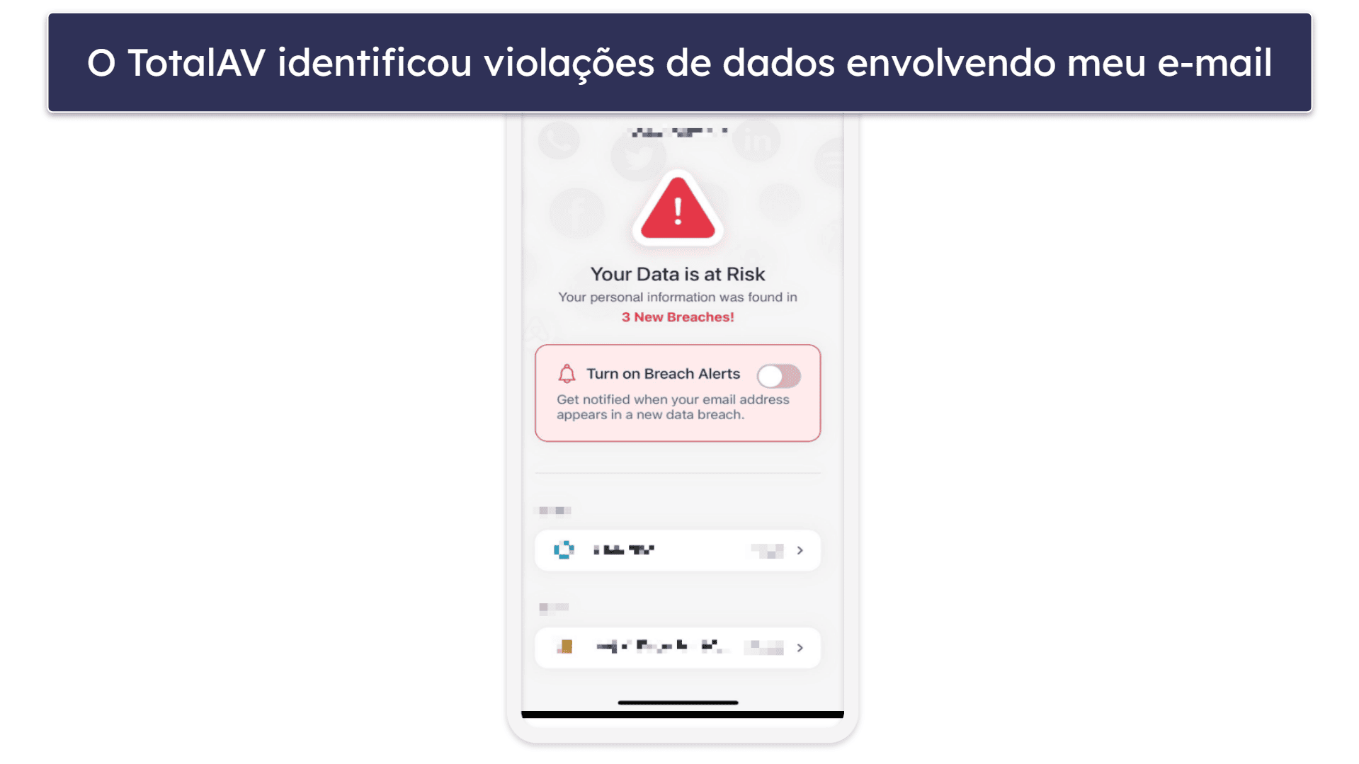 2.🥈 TotalAV Mobile Security — Intuitivo app de iOS com monitoramento de violação de dados