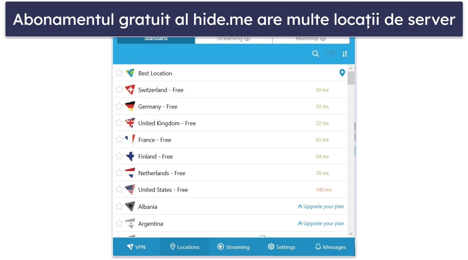 🥉3. hide.me — VPN gratuit excelent cu multe locații gratuite de server