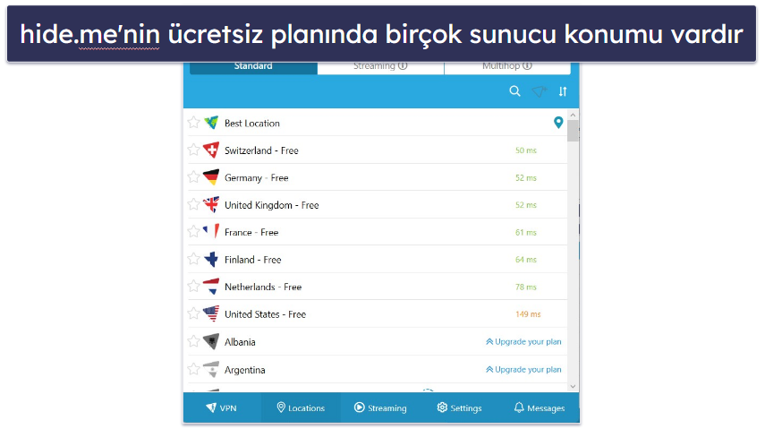 🥉 3. hide.me – Pek Çok Ücretsiz Sunucu Konumu Olan Harika Bir Ücretsiz VPN