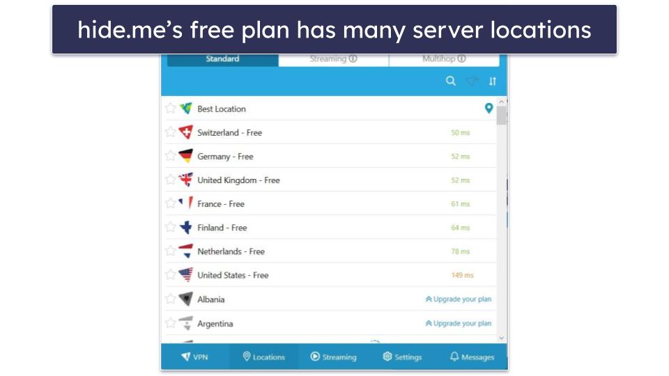 🥉 3. hide.me — Great Free VPN With Many Free Server Locations