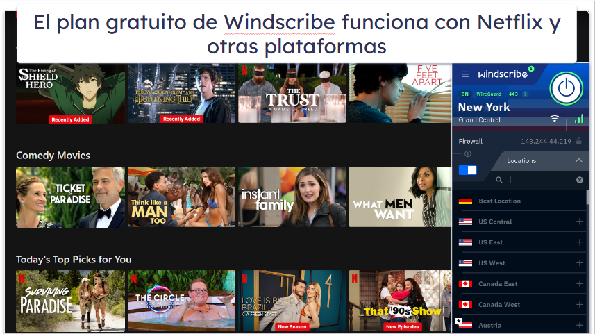 5. Windscribe: una buena VPN gratis para ver contenido en streaming