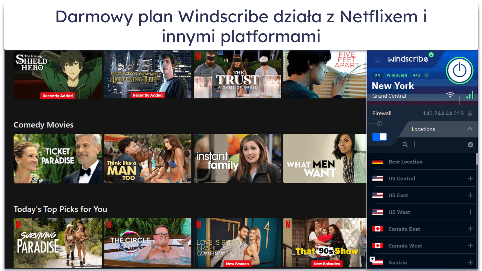 5. Windscribe — przyzwoita darmowa sieć VPN do streamingu