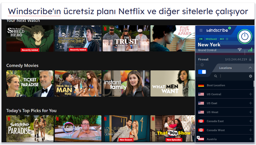 5. Windscribe – Yayın İzlemek için Makul Ücretsiz VPN