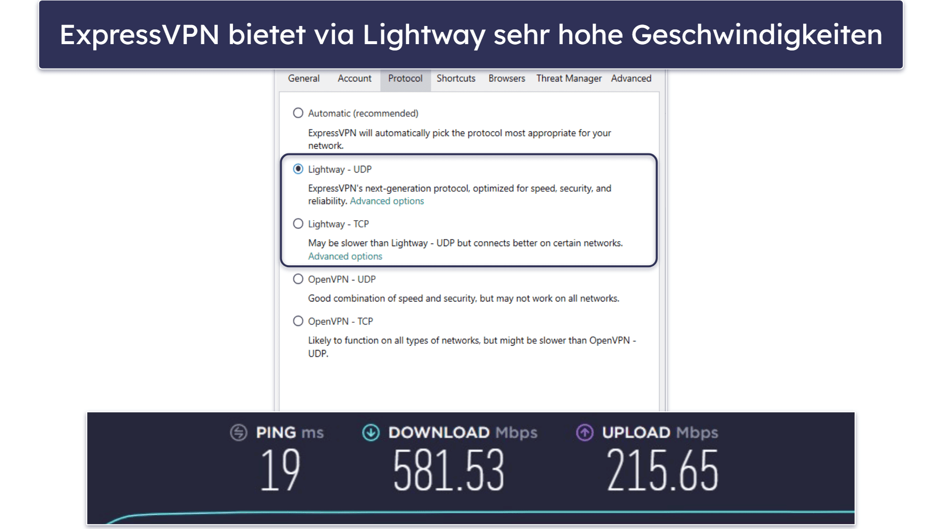 🥇1. ExpressVPN – das beste VPN im Jahr 2024