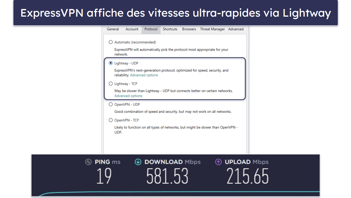 🥇1. ExpressVPN — meilleur VPN d’ensemble en 2024