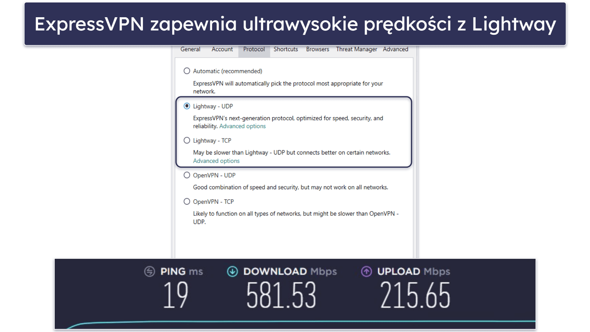 🥇1. ExpressVPN — najlepsza sieć VPN w 2024