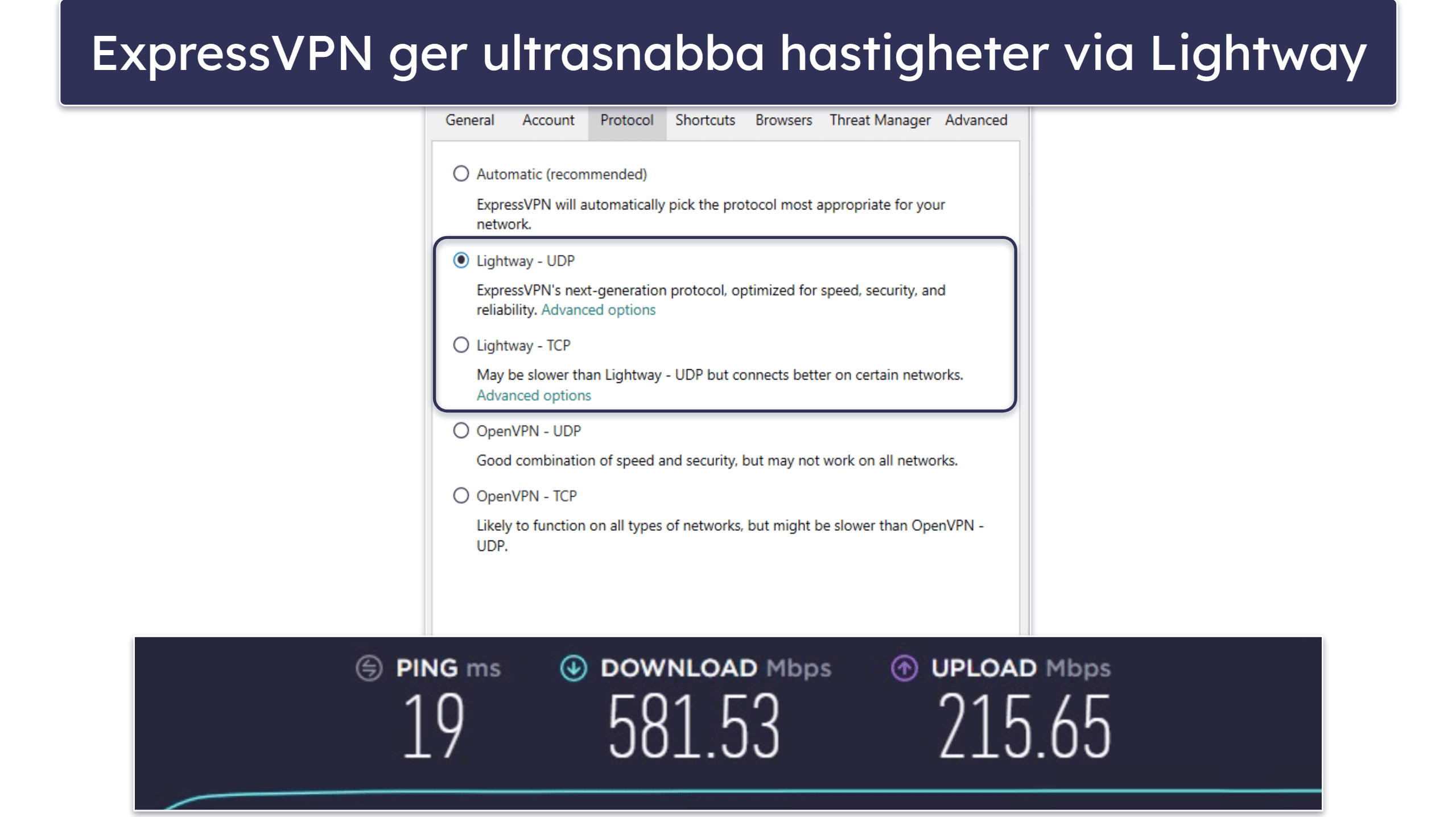 🥇1. ExpressVPN — Bästa övergripande VPN 2024