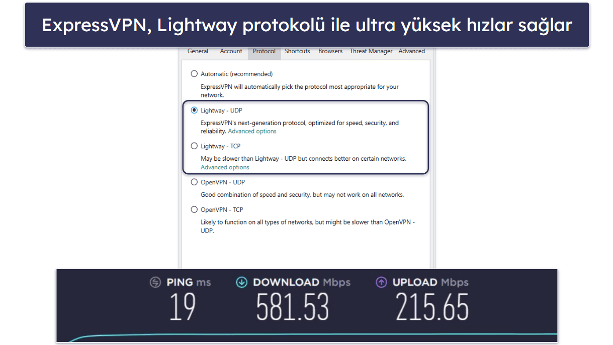 🥇1. ExpressVPN – 2024 yılında genel olarak en iyi VPN