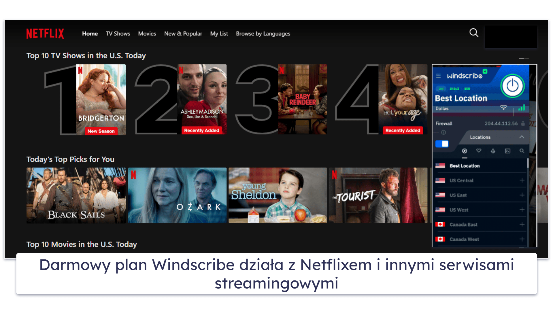 5. Windscribe — przyzwoita darmowa sieć VPN do streamingu