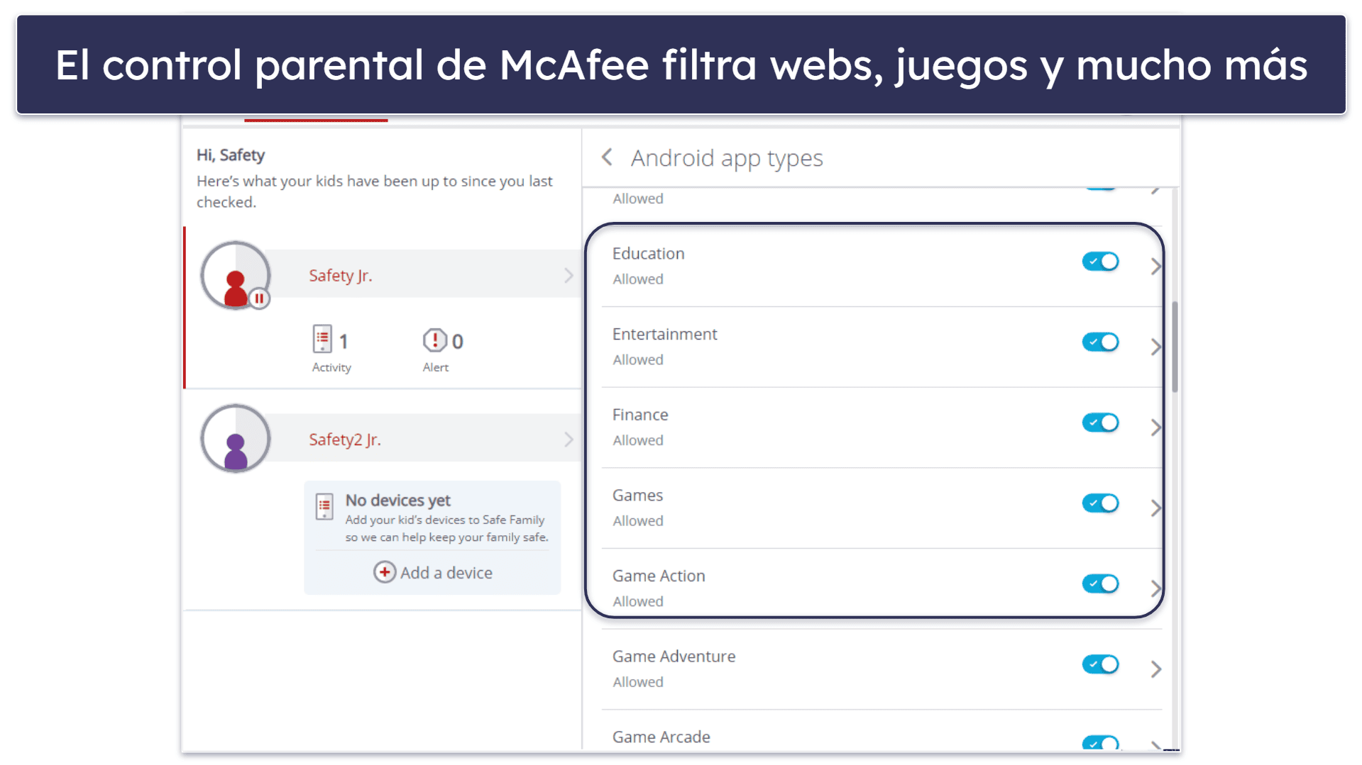 4. McAfee: el mejor control parental para gamers