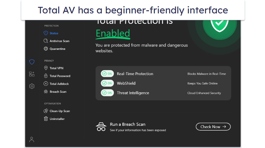 🥉3. TotalAV — Good Spyware Protection for Beginners