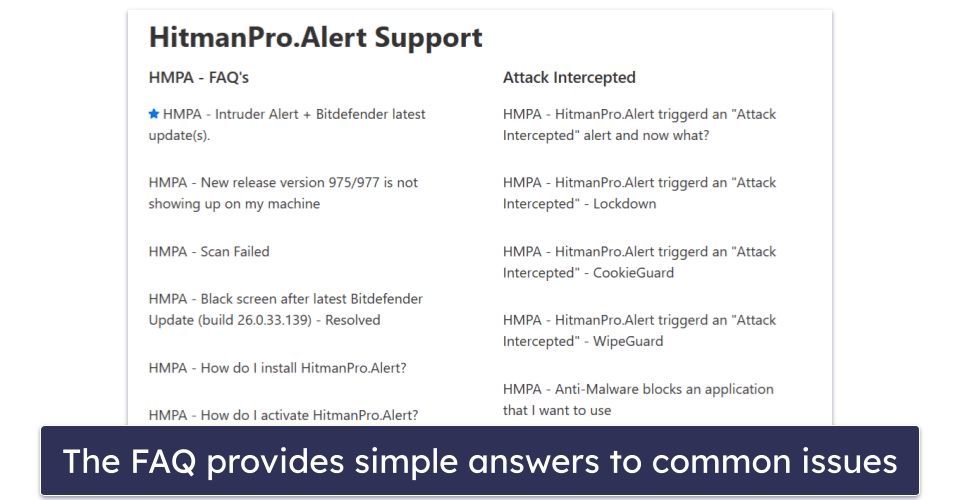 HitmanPro Customer Support