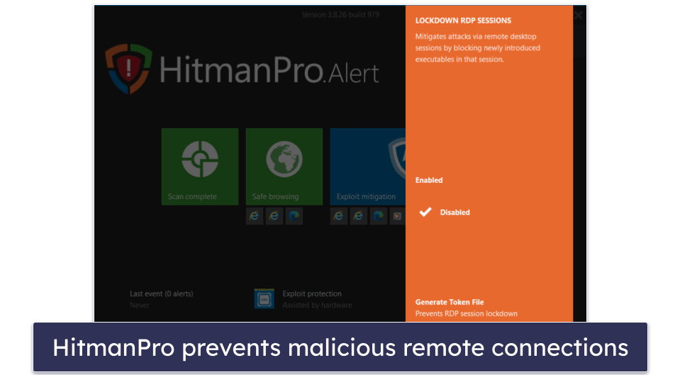 HitmanPro Security Features