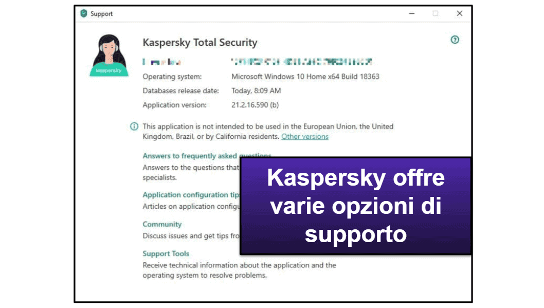 L’assistenza clienti di Kaspersky