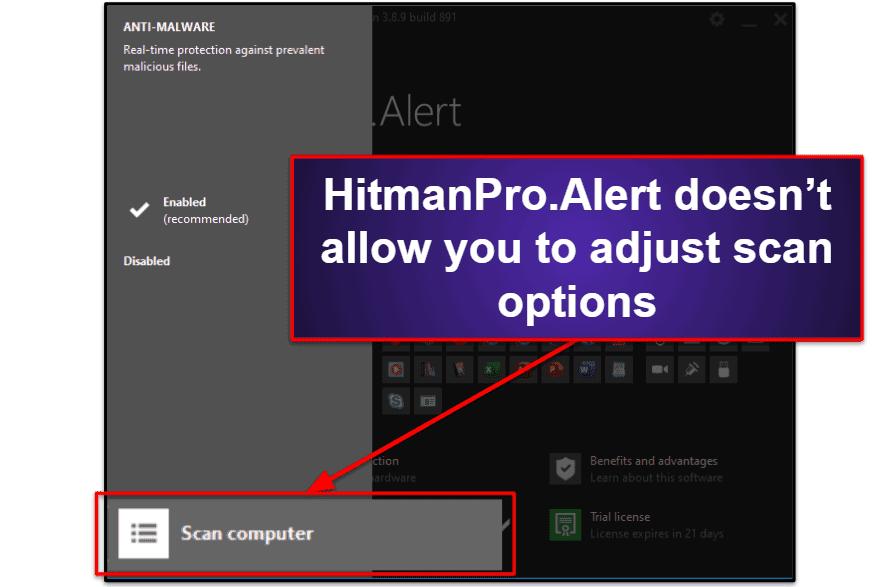 hitmanpro alert does not show completed scans