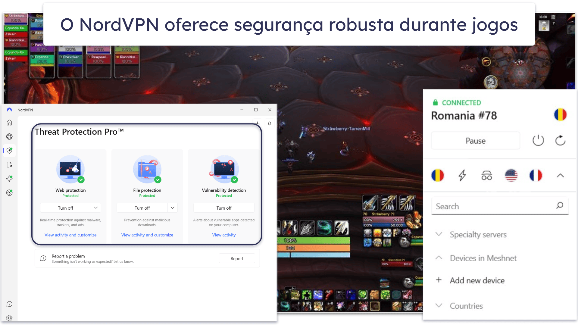 4. NordVPN — Boa VPN para jogar e hospedar LAN parties virtuais com segurança