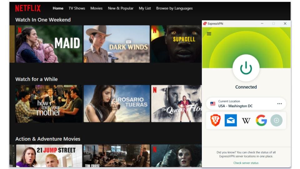 🥇1. ExpressVPN — Best VPN for Streaming Netflix US Titles