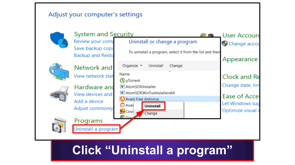 how to completely remove avast antivirus