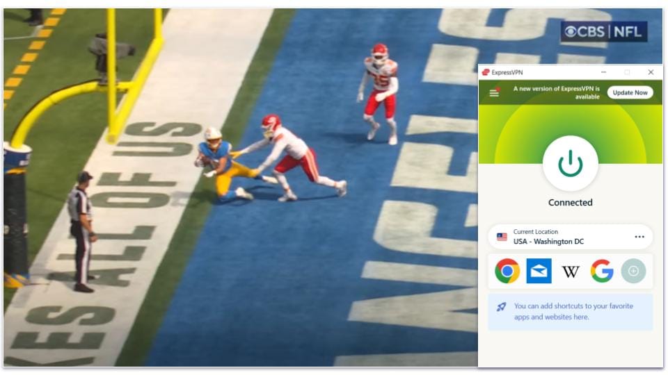 🥇1. ExpressVPN — Best VPN for Watching the NFL