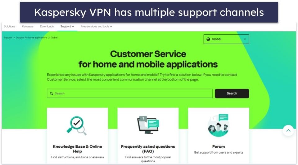Kaspersky VPN Secure Connection Customer Support