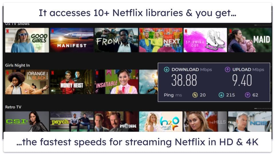 🥇1. ExpressVPN — Best Overall VPN for Netflix in 2024