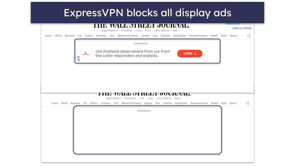 🥈2. ExpressVPN — Fast VPN With an Excellent Ad Blocker