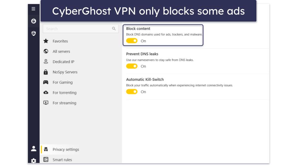 Bonus. CyberGhost VPN — Great Malicious Site Blocker