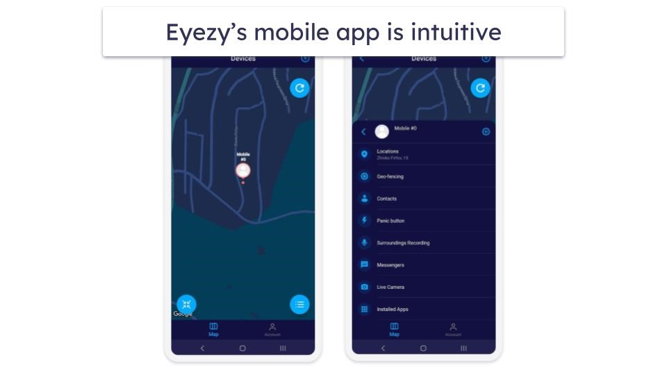 Eyezy Ease of Use — Well-Organized on Mobile &amp; Web