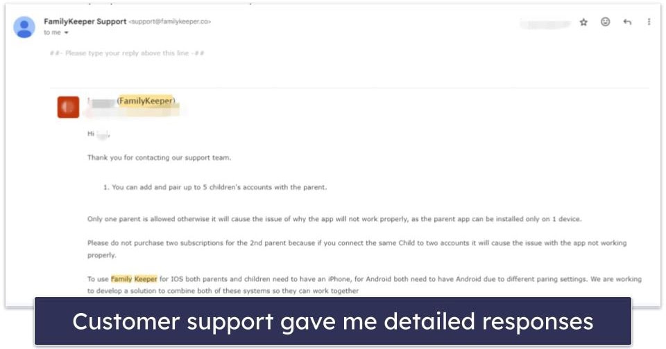 FamilyKeeper Customer Support — Pretty Average &amp; Not That Responsive