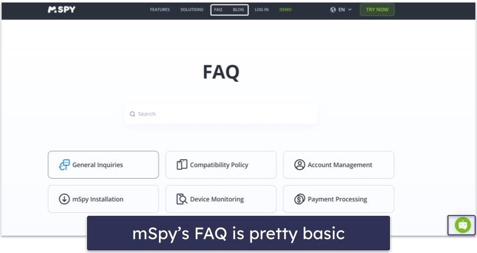 mSpy Customer Support — FAQs Are Out-Of-Date &amp; Direct Support Is Hard to Find