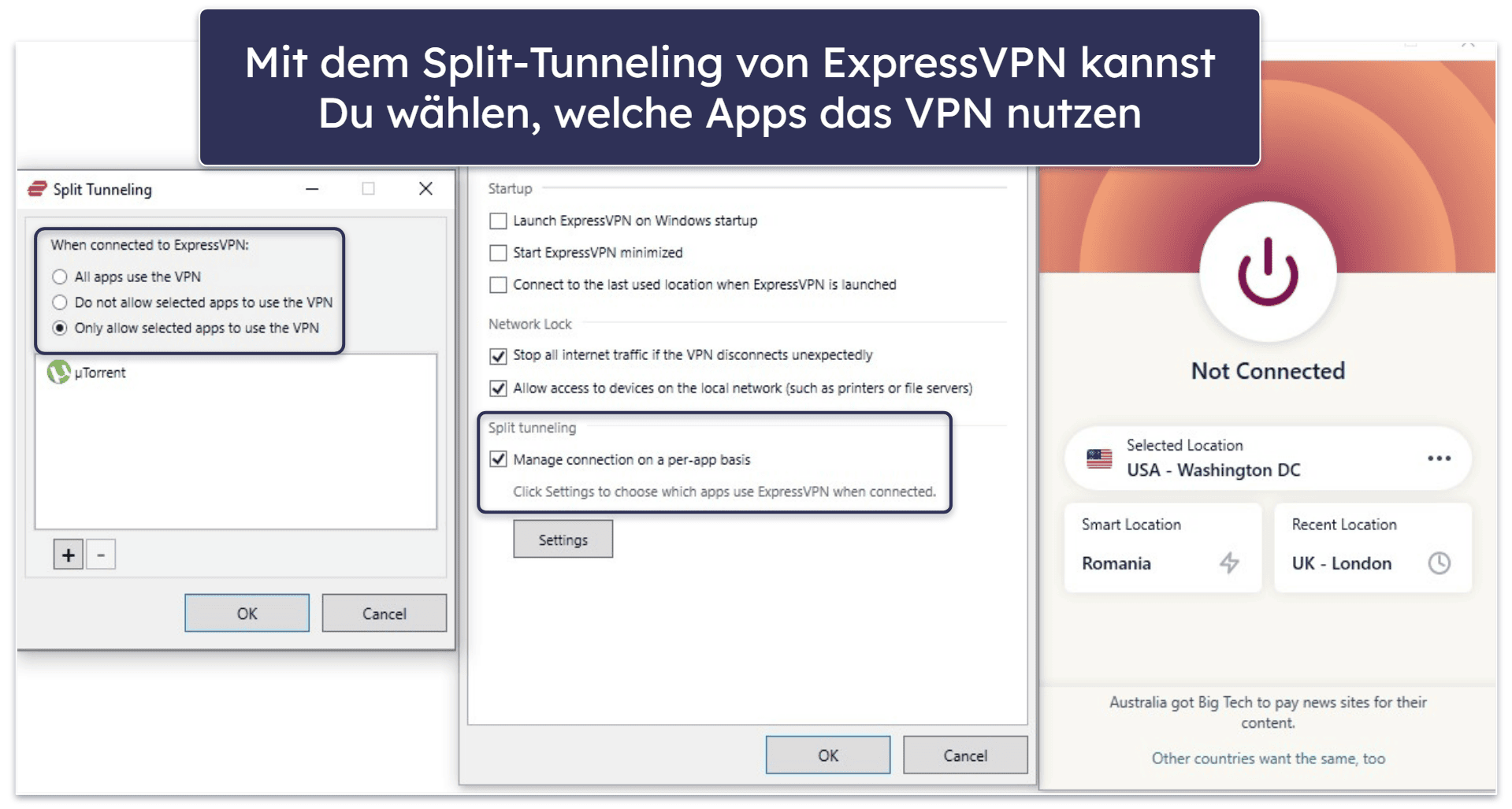🥇1. ExpressVPN – bestes monatliches (prepaid) VPN