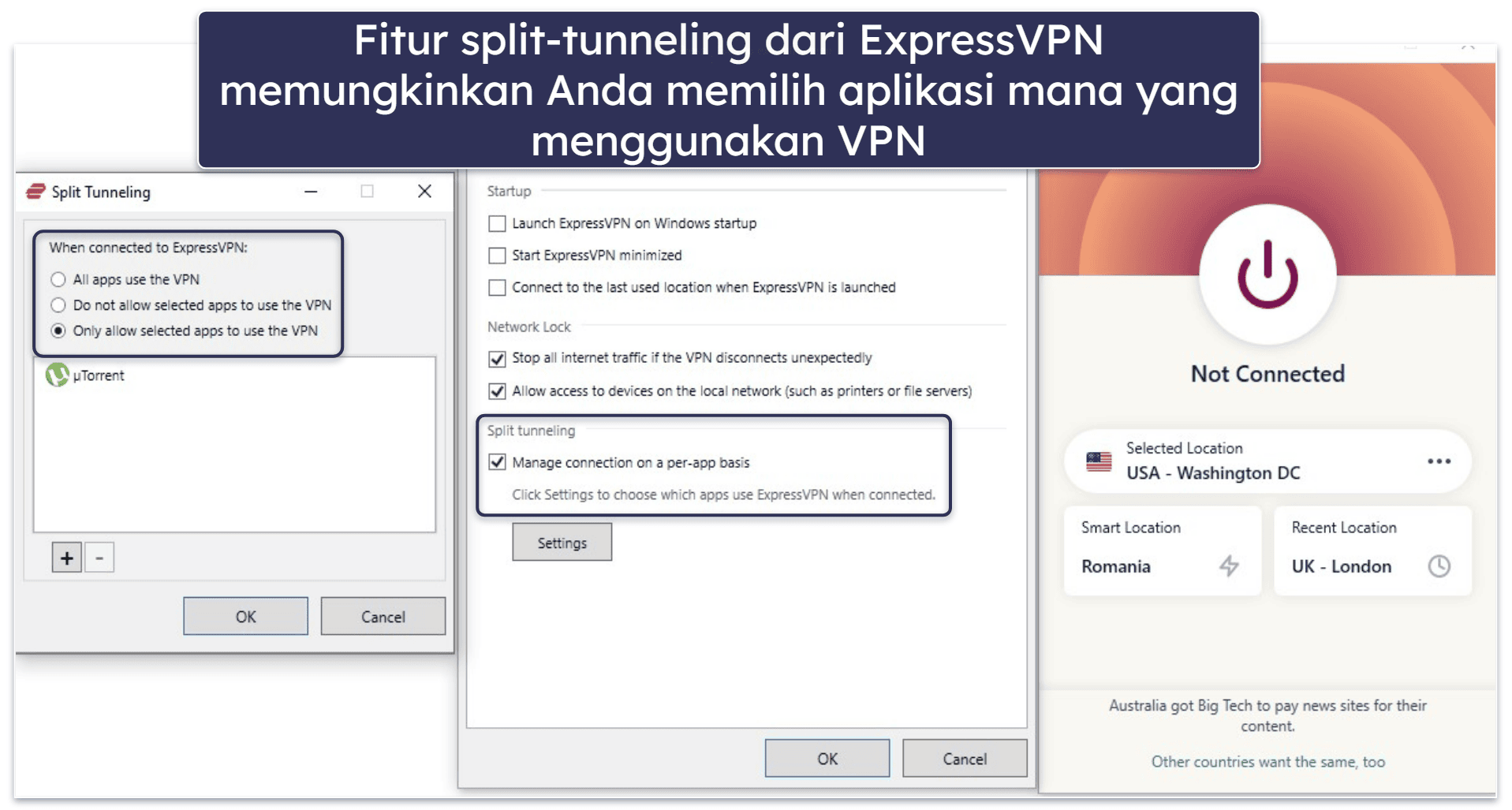 🥇1. ExpressVPN: VPN Bulanan Termurah (Bayar per Bulan)