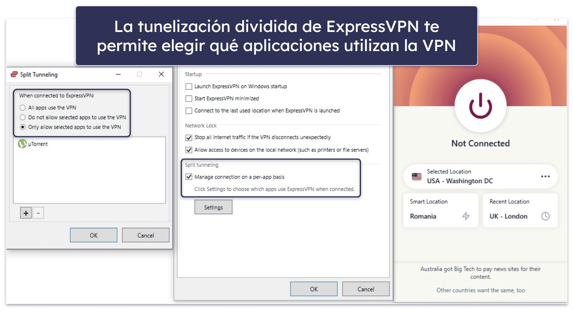 🥇1. ExpressVPN: Es la mejor VPN de pago mensual