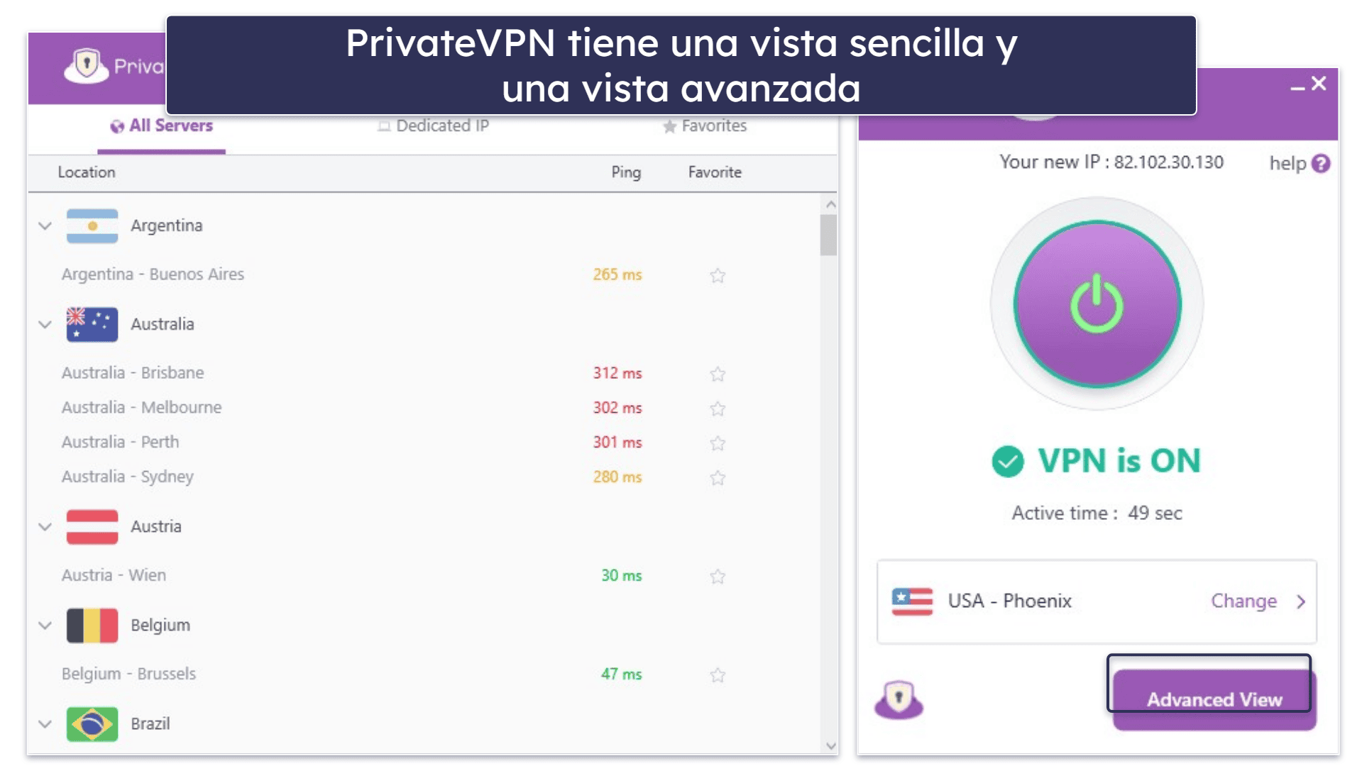 6. PrivateVPN: Una VPN muy intuitiva y adecuada para usuarios nuevos
