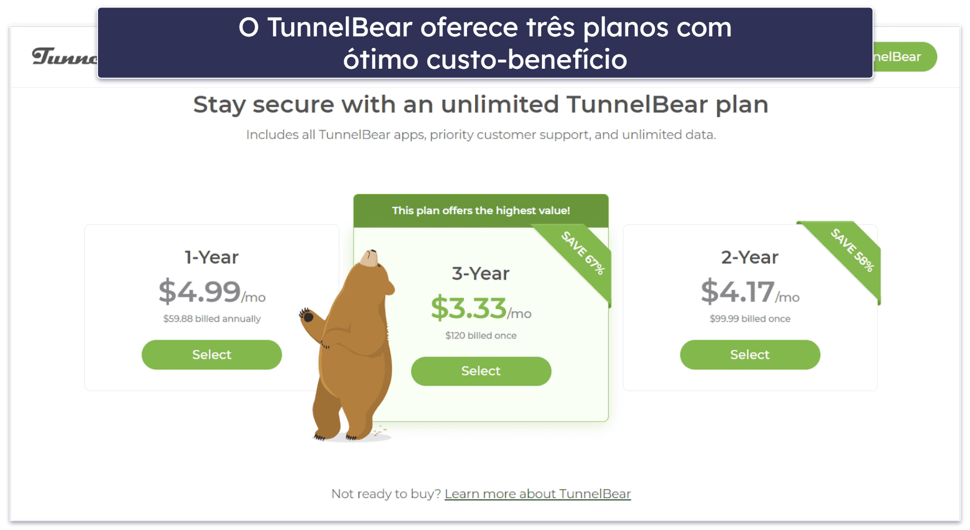 8. TunnelBear — Fácil de usar e divertido de usar