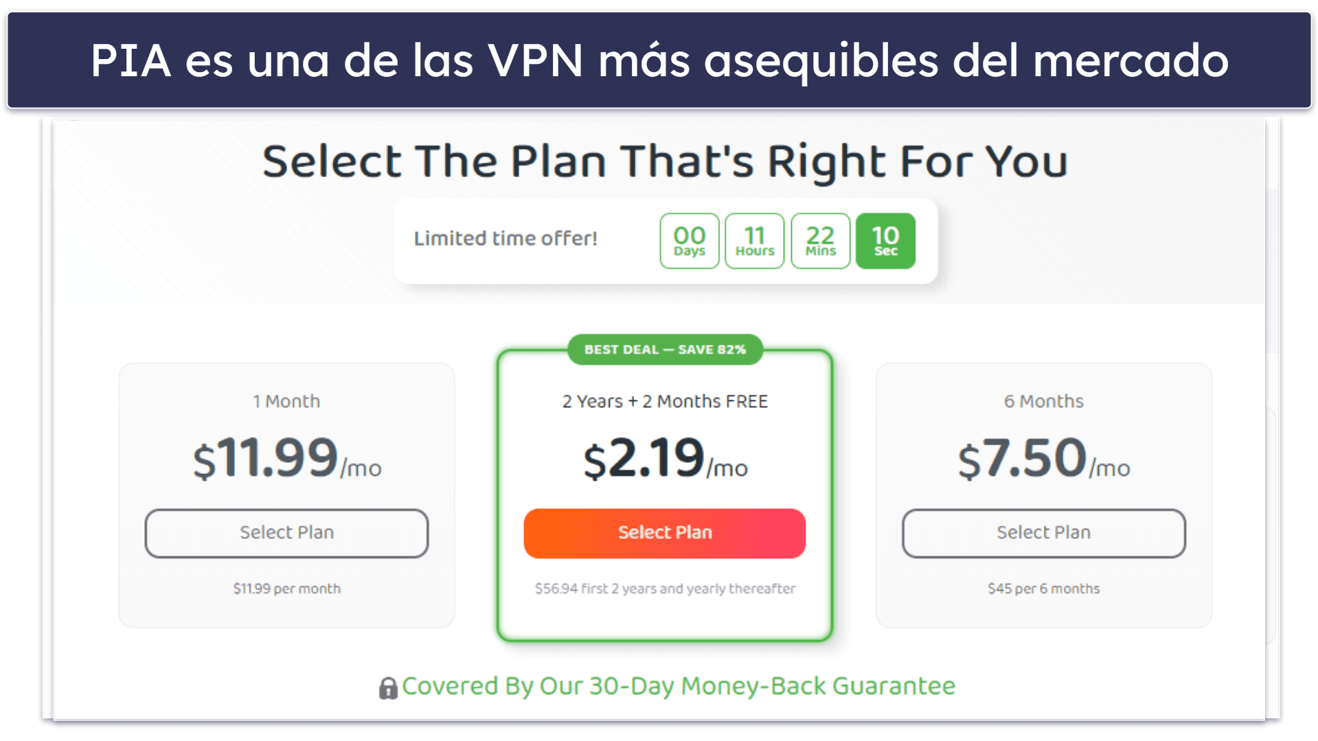 🥈2. Private Internet Access (PIA): Tiene un plan de pago por mes estupendo para navegar y descargar torrents