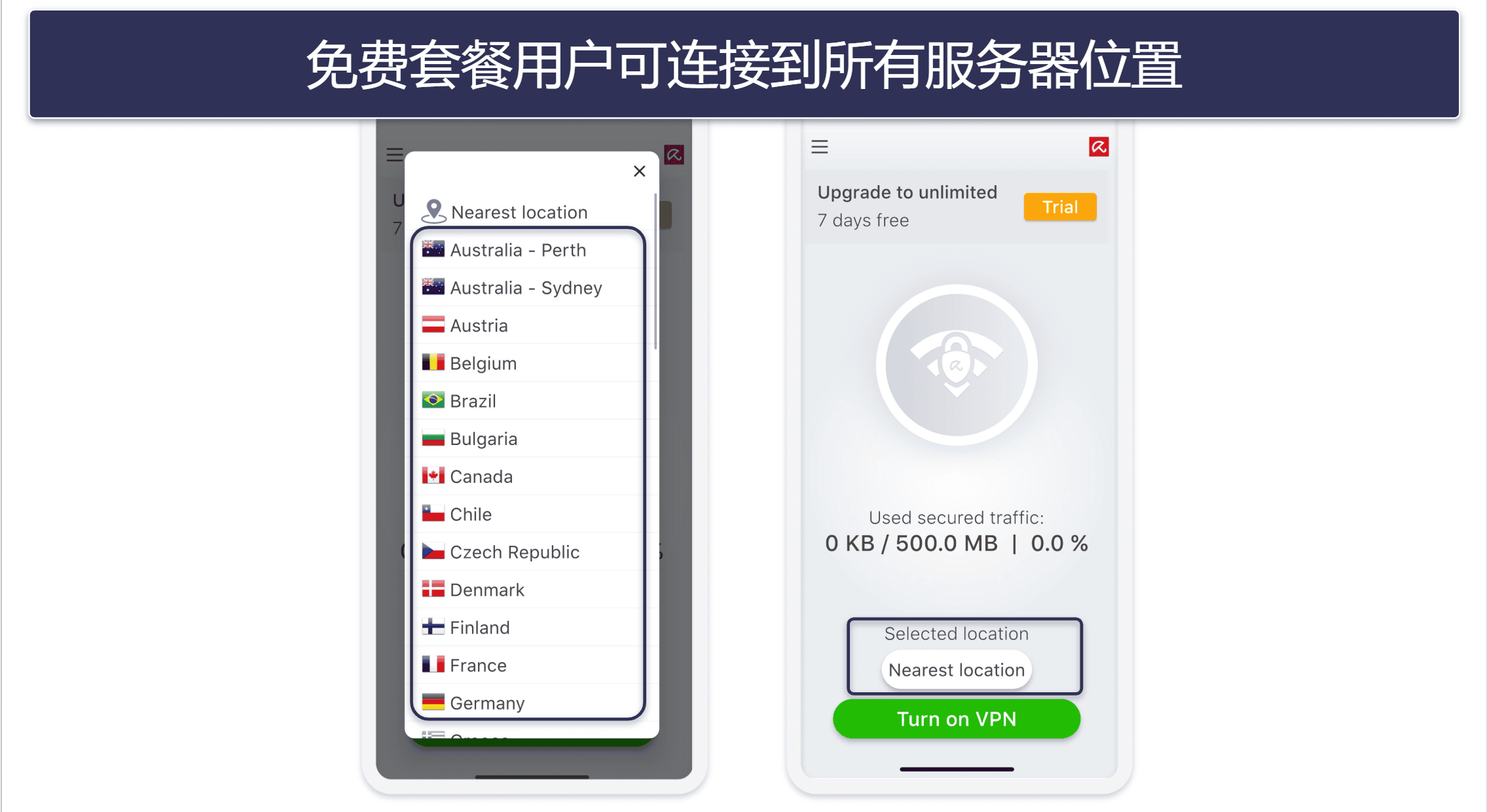 5. Avira Phantom VPN：满足 iOS 用户的轻度上网需求