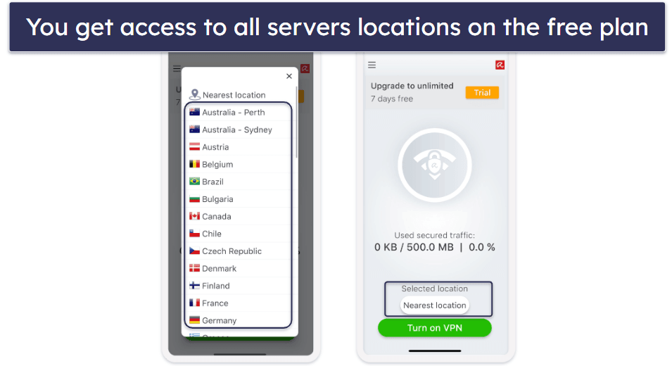 5. Avira Phantom VPN — Large Server Network for iOS