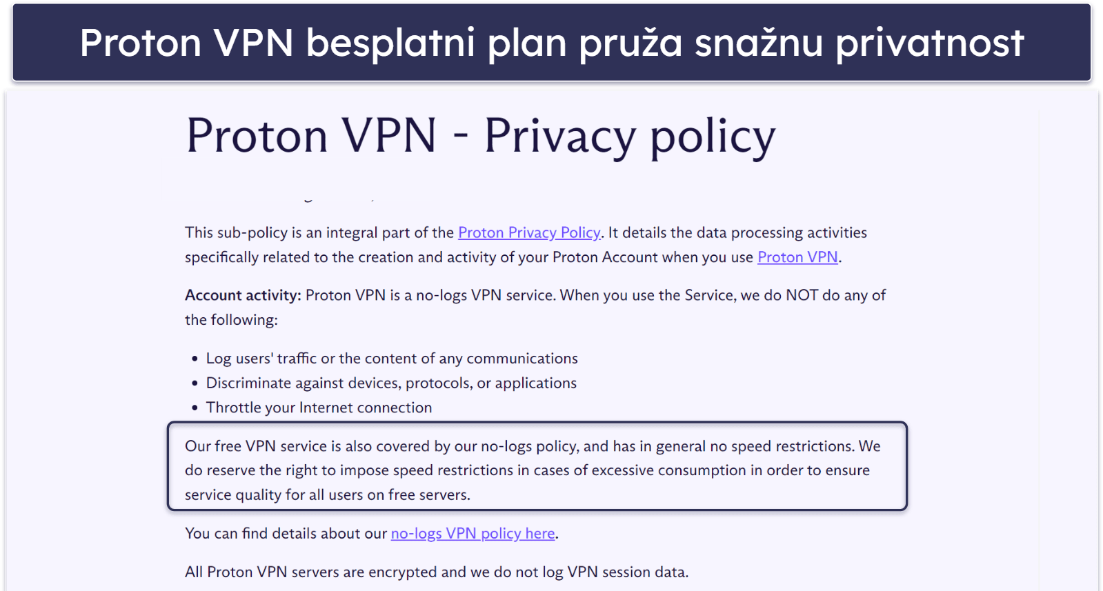 🥈2. Proton VPN — Odličan besplatan plan sa neograničenim podacima + veoma brz