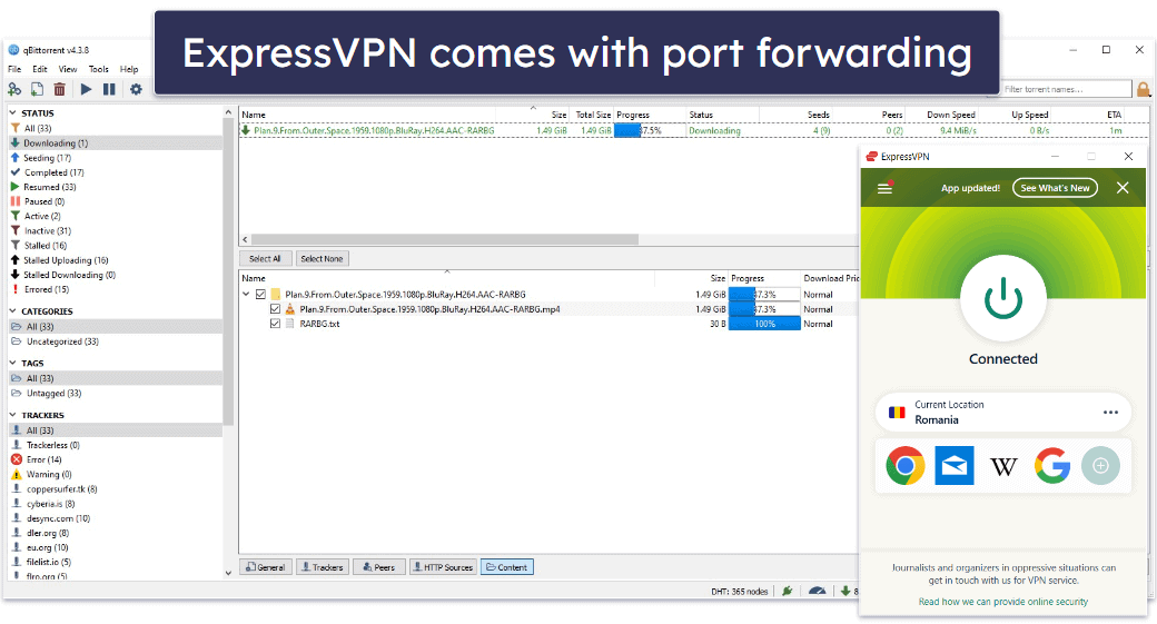 Torrenting — Both VPNs Are Great Picks
