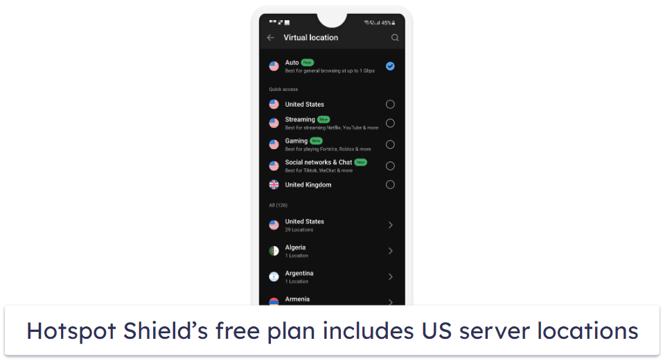 4. Hotspot Shield — Great Free Android VPN for Web Surfing (With Unlimited Data)